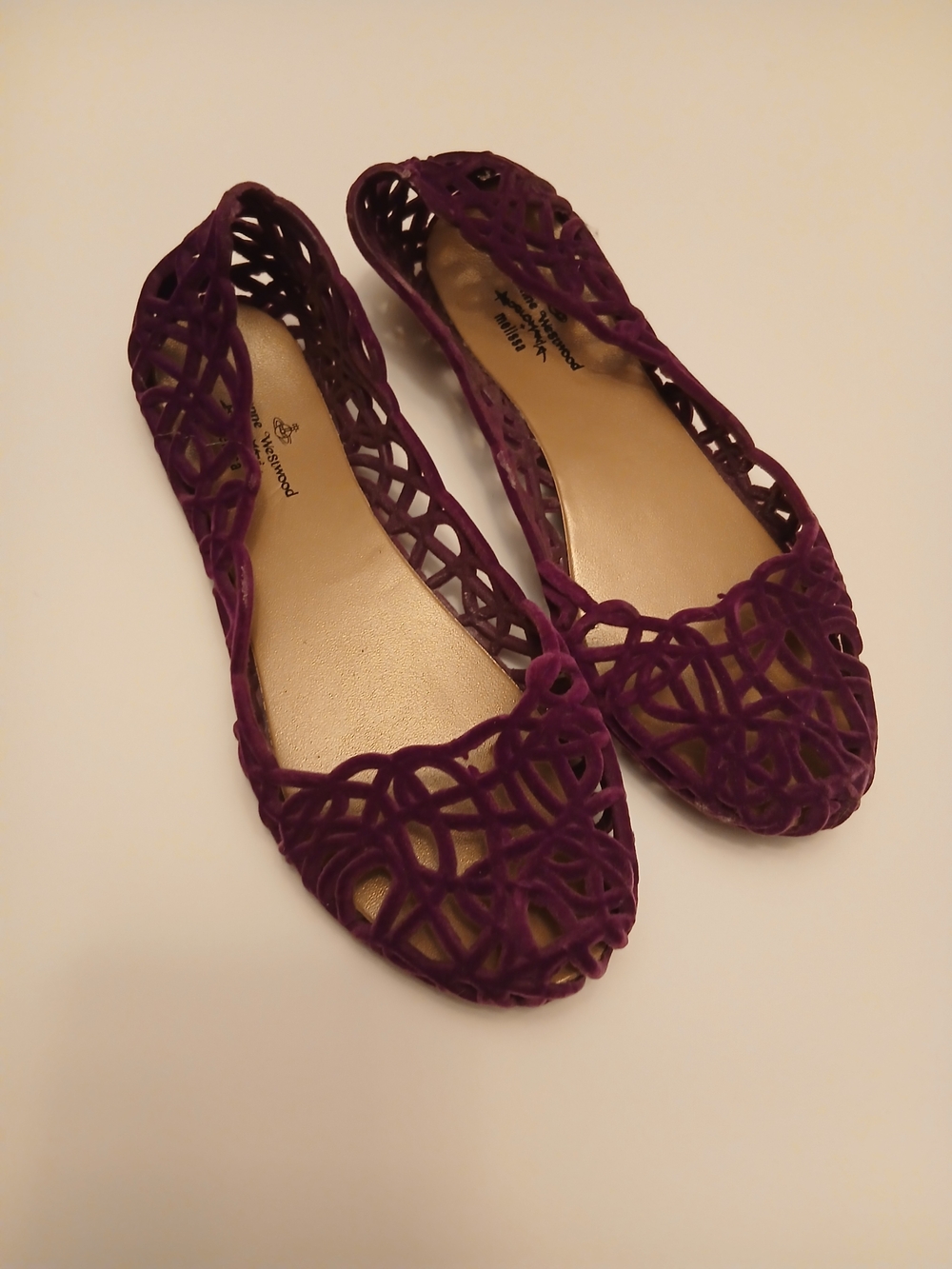 Vivienne Westwood+Melissa Purple Laser-Cut Flat Loafers